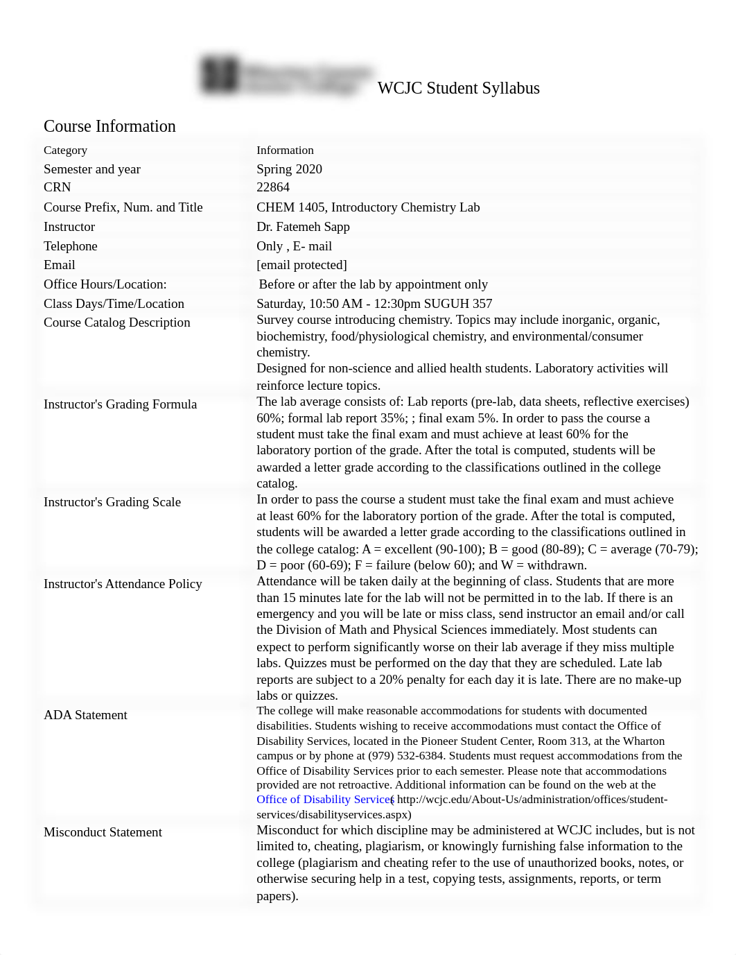 Chem 1405 Lab Syllabus Spring2020, saturday.docx_dudwc4jhcnp_page1