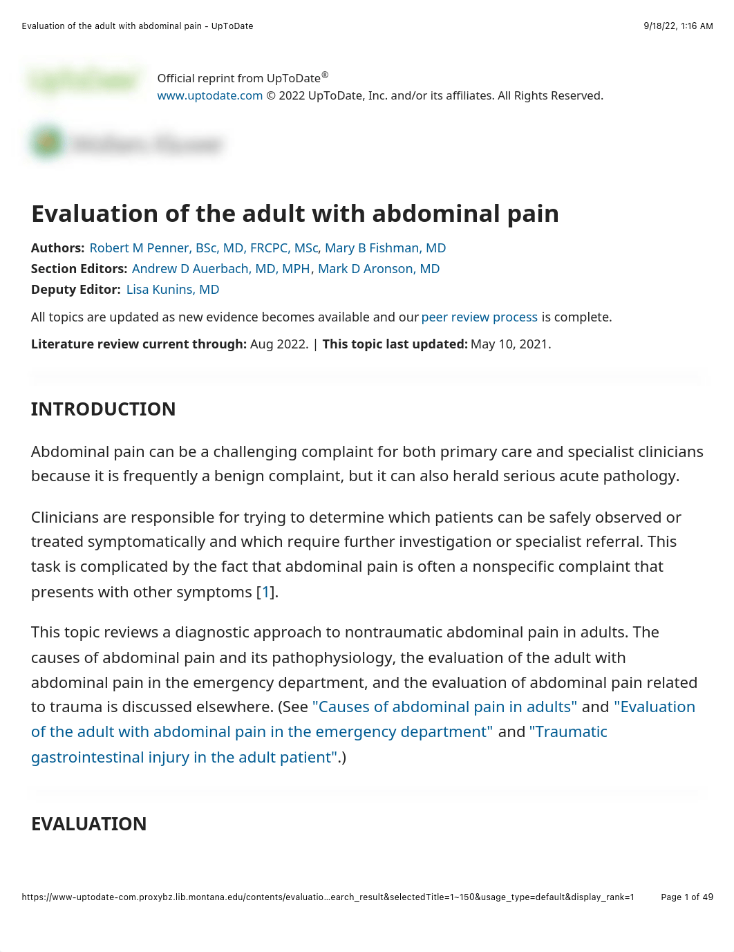 Evaluation of the adult with abdominal pain - UpToDate.pdf_due9eg7z0jt_page1