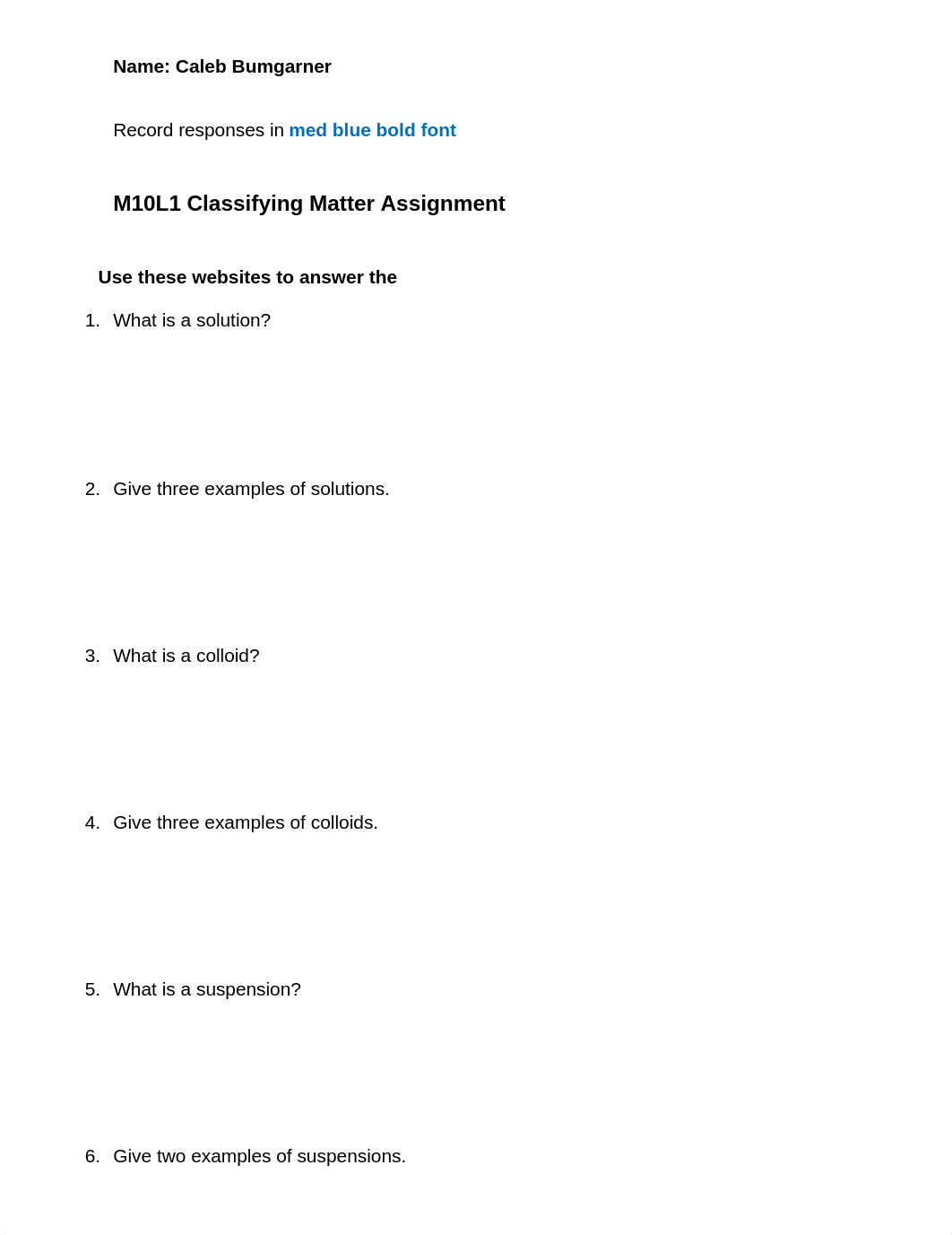 Physical Science M10L1 Assignment Classifying Matter Solutions, Suspensions, and Colloids.doc_duehtqruq5j_page1