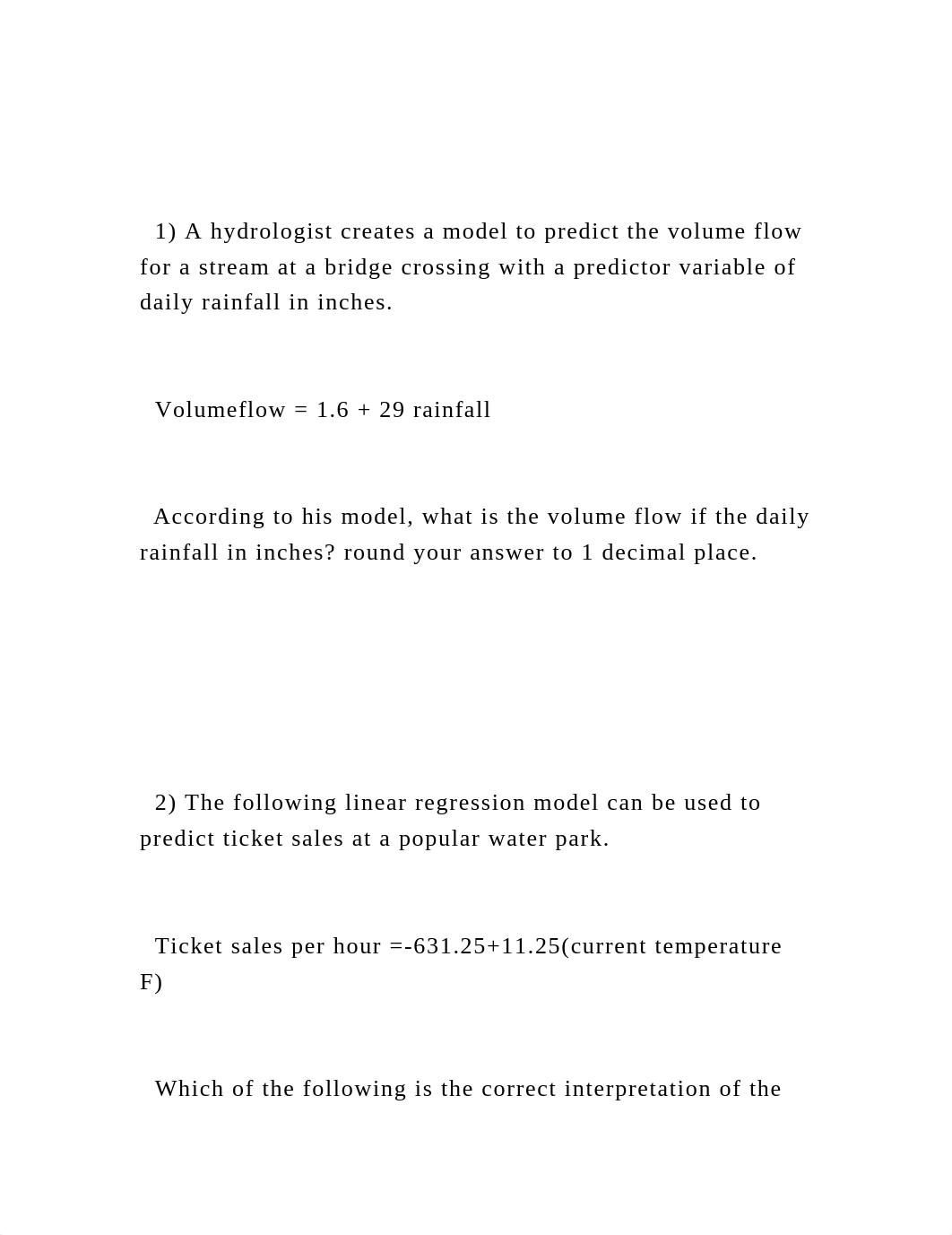 1) A hydrologist creates a model to predict the volume flow for.docx_duf29t38u92_page2