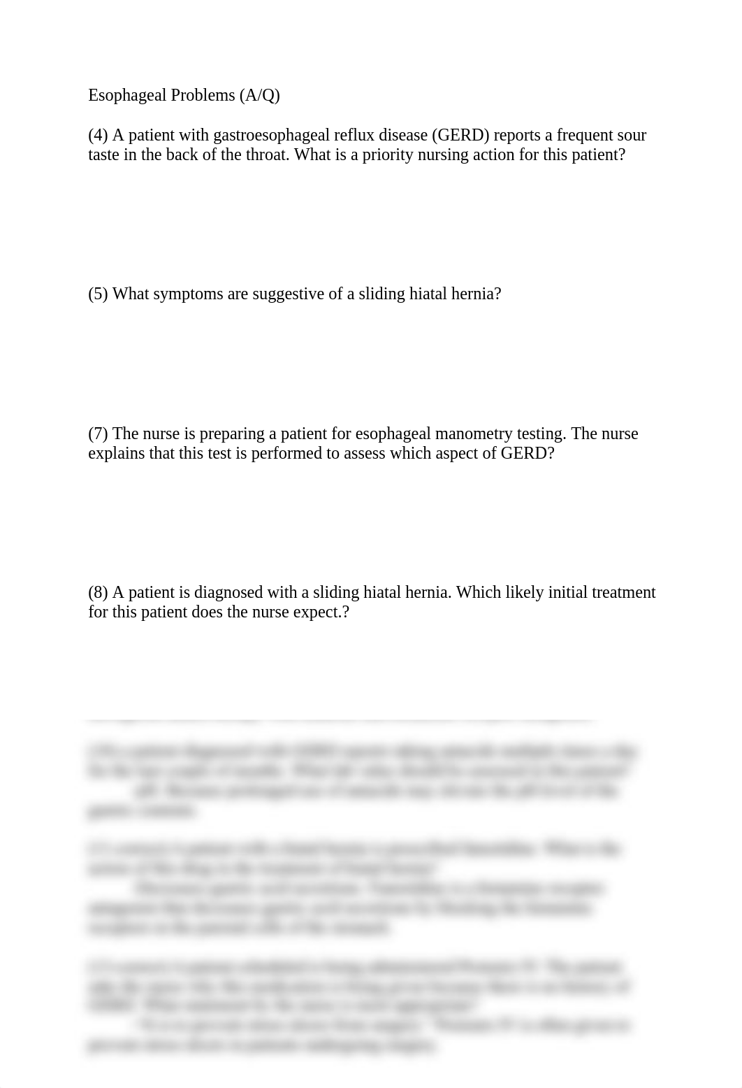 Esophageal Problems A:Q_duf7drc5lun_page1