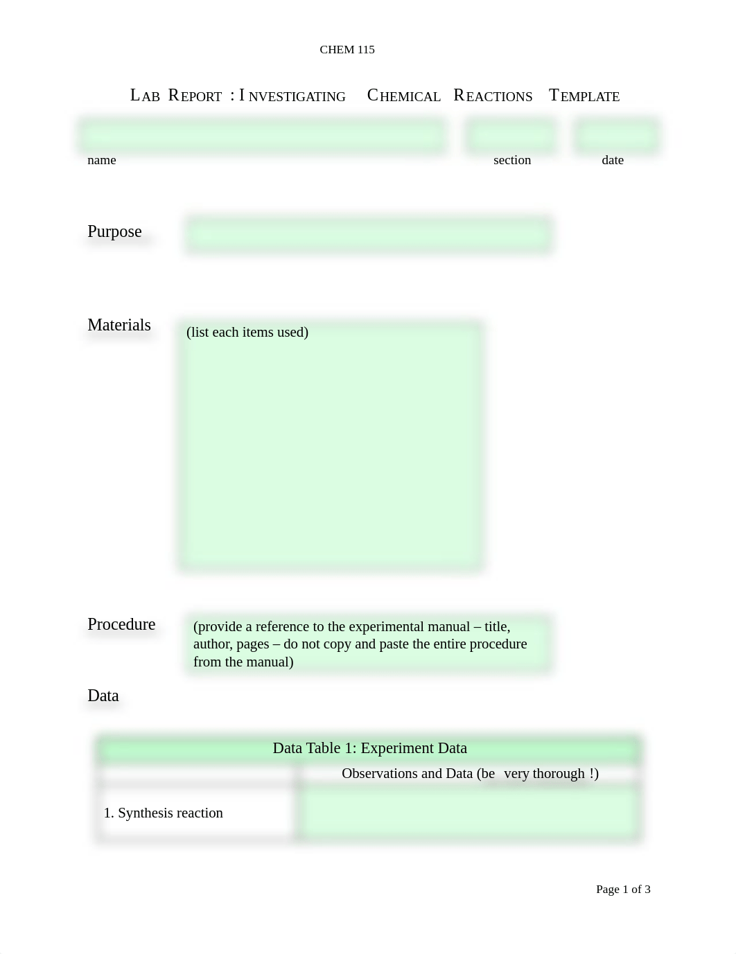 Lab Report Investigating Chemical Reactions Template.docx_dufid0haomg_page1