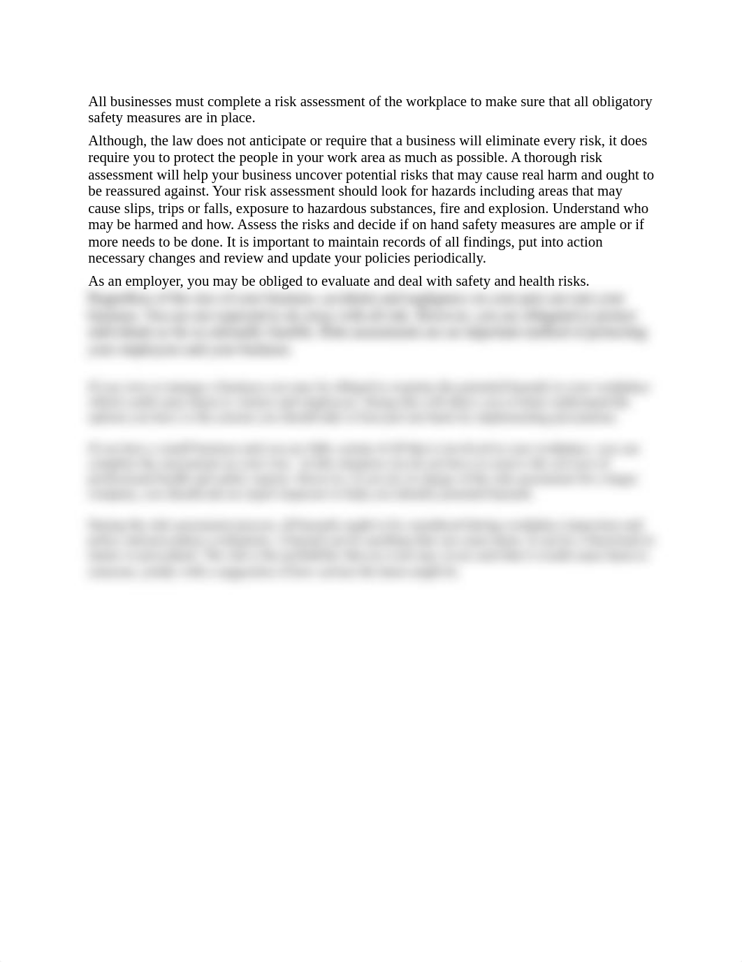 All businesses must complete a risk assessment of the workplace to make sure that all obligatory s_dugz1yi7grm_page1