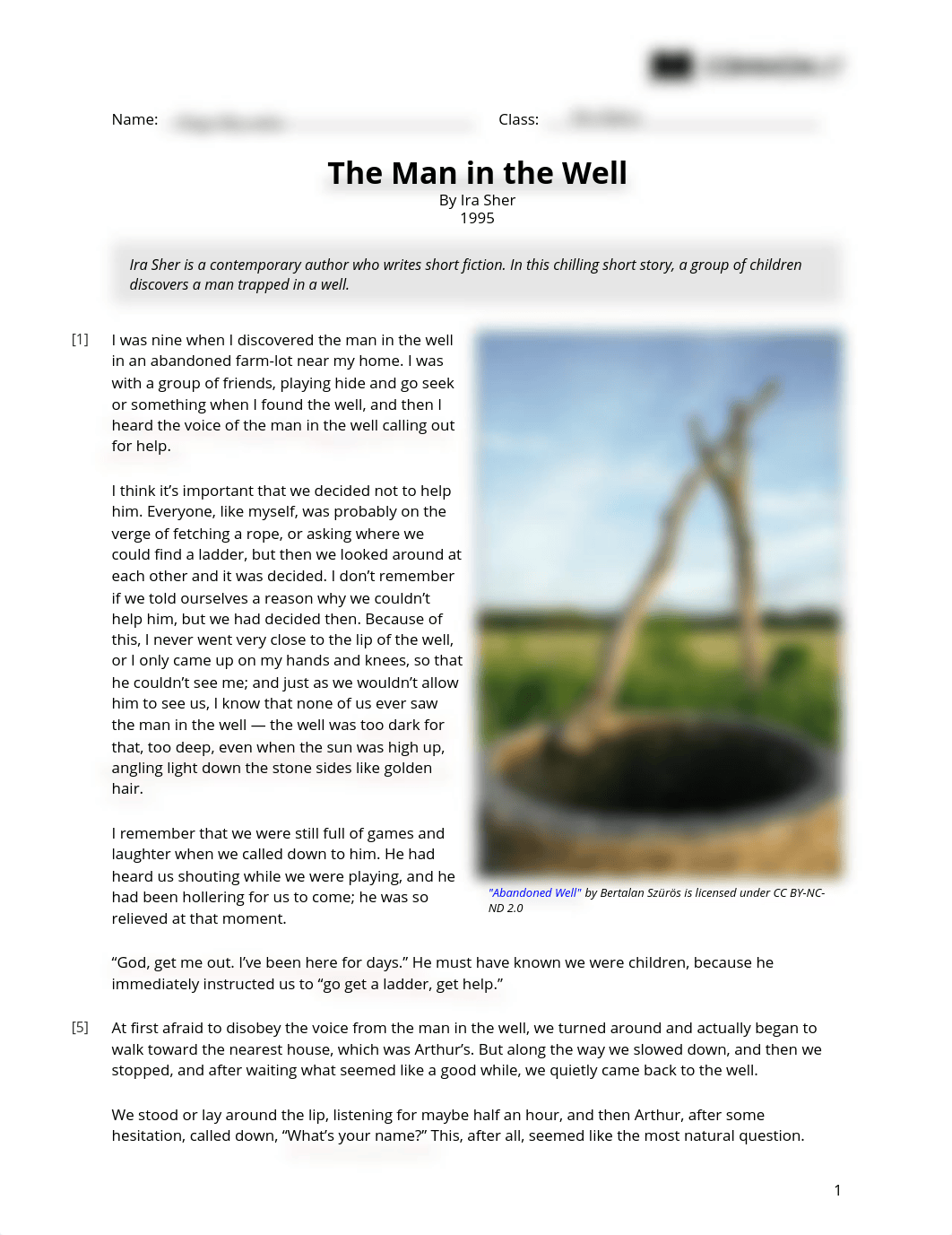 Kami Export - PAIGE MYCOSKIE - The Man In the Well-CommonLit.pdf_duh1npd0tt2_page1