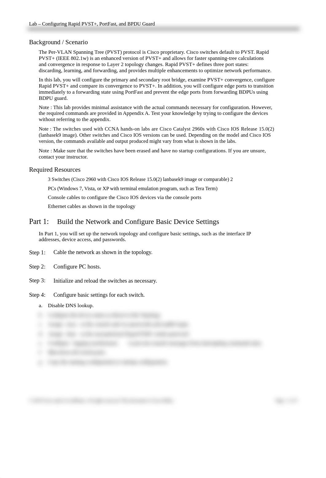 3.3.2.3 Lab - Configuring Rapid PVST+, PortFast, and BPDU Guard.doc_duhdc5piv1b_page2