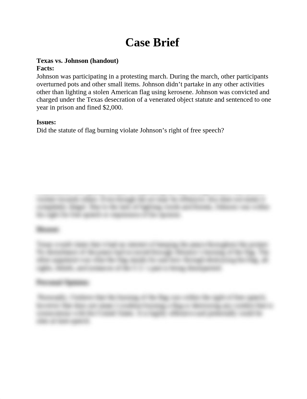 Case Brief Texas vs. Johnson.docx_duhf9lyrofk_page1