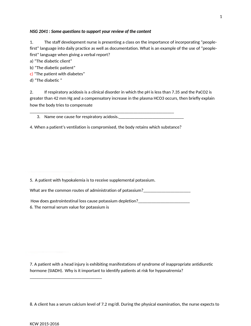 ABG and Electrolyte - multiple choice worksheet - 35 questions.docx_duhgx6oupnu_page1