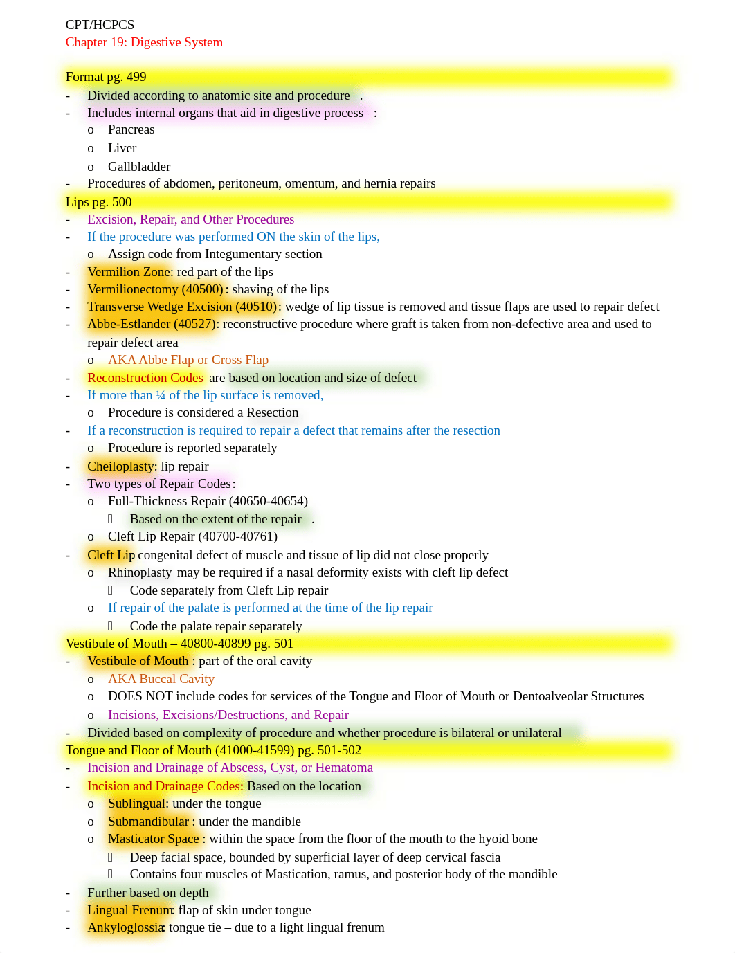 CPT-HCPCS Chapter 19 Notes - Digestive System.docx_duhovrhq4l2_page1