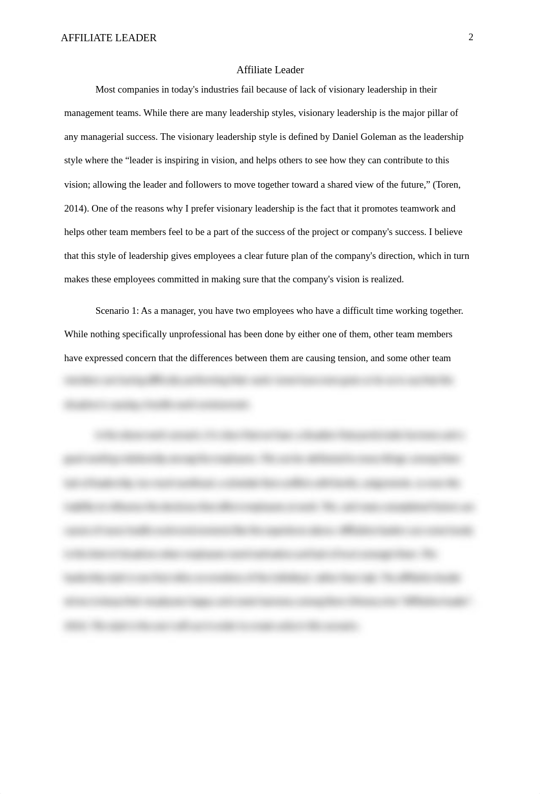 Running head:AFFILIATE LEADER
Affiliate Leader
James Onkangi
Columbia_duhso9wbox2_page2