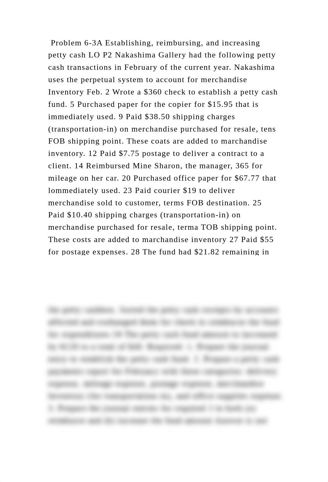 Problem 6-3A Establishing, reimbursing, and increasing petty cash LO .docx_duhviq9fasc_page2