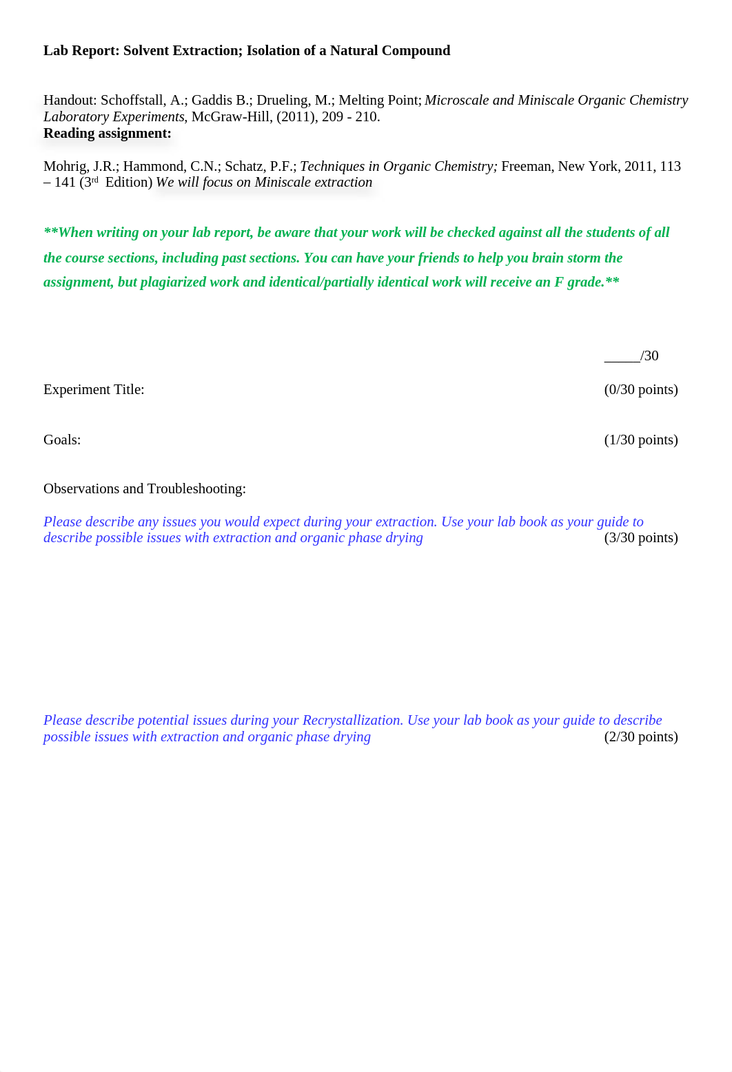 Lab Report Solvent Extraction Isolation of a Natural Product_WITH RESULTS.doc_duhw9ix6483_page1