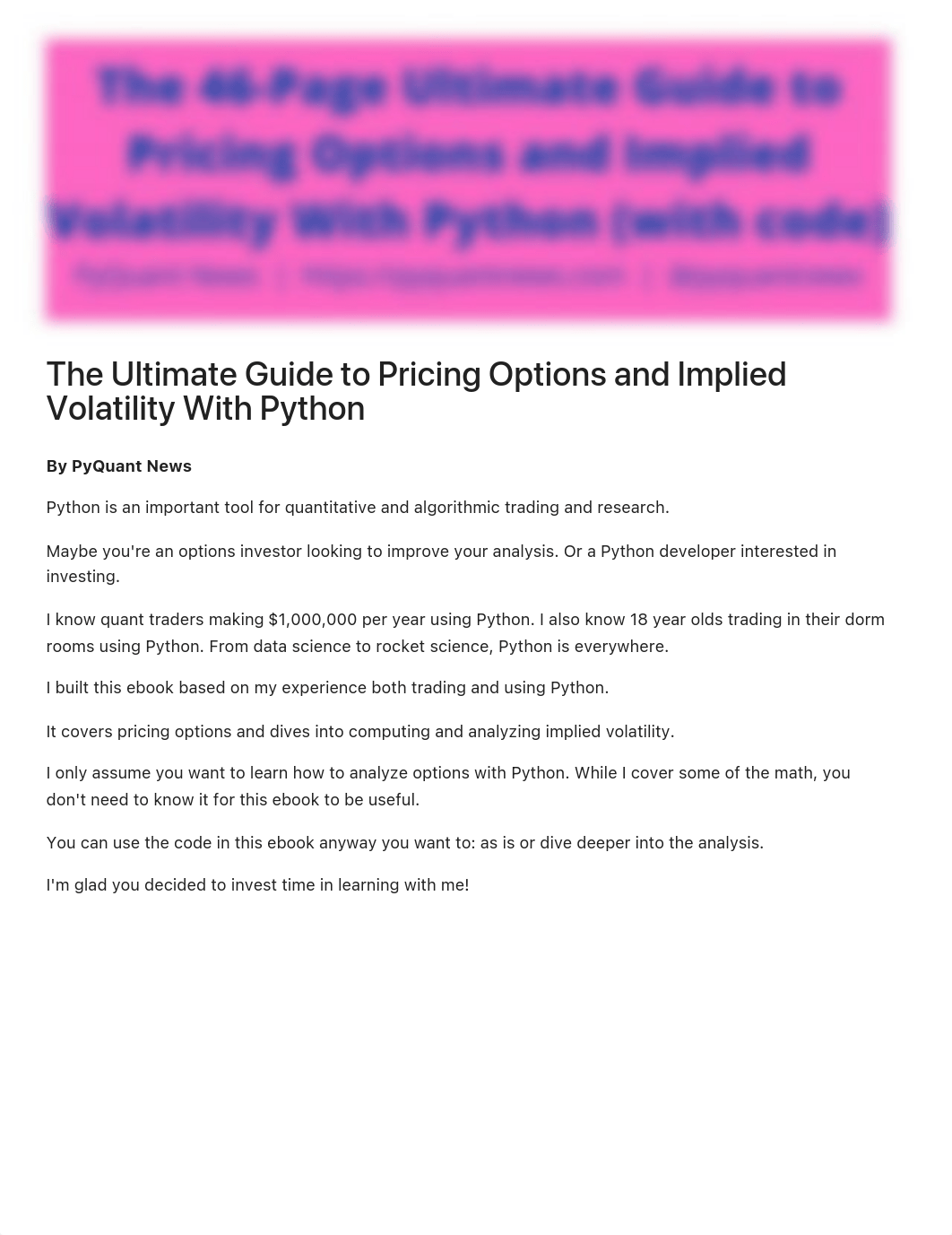 The 46-Page Ultimate Guide to Pricing Options and Implied Volatility With Python (PDF + code).pdf_dui5tmz849y_page1