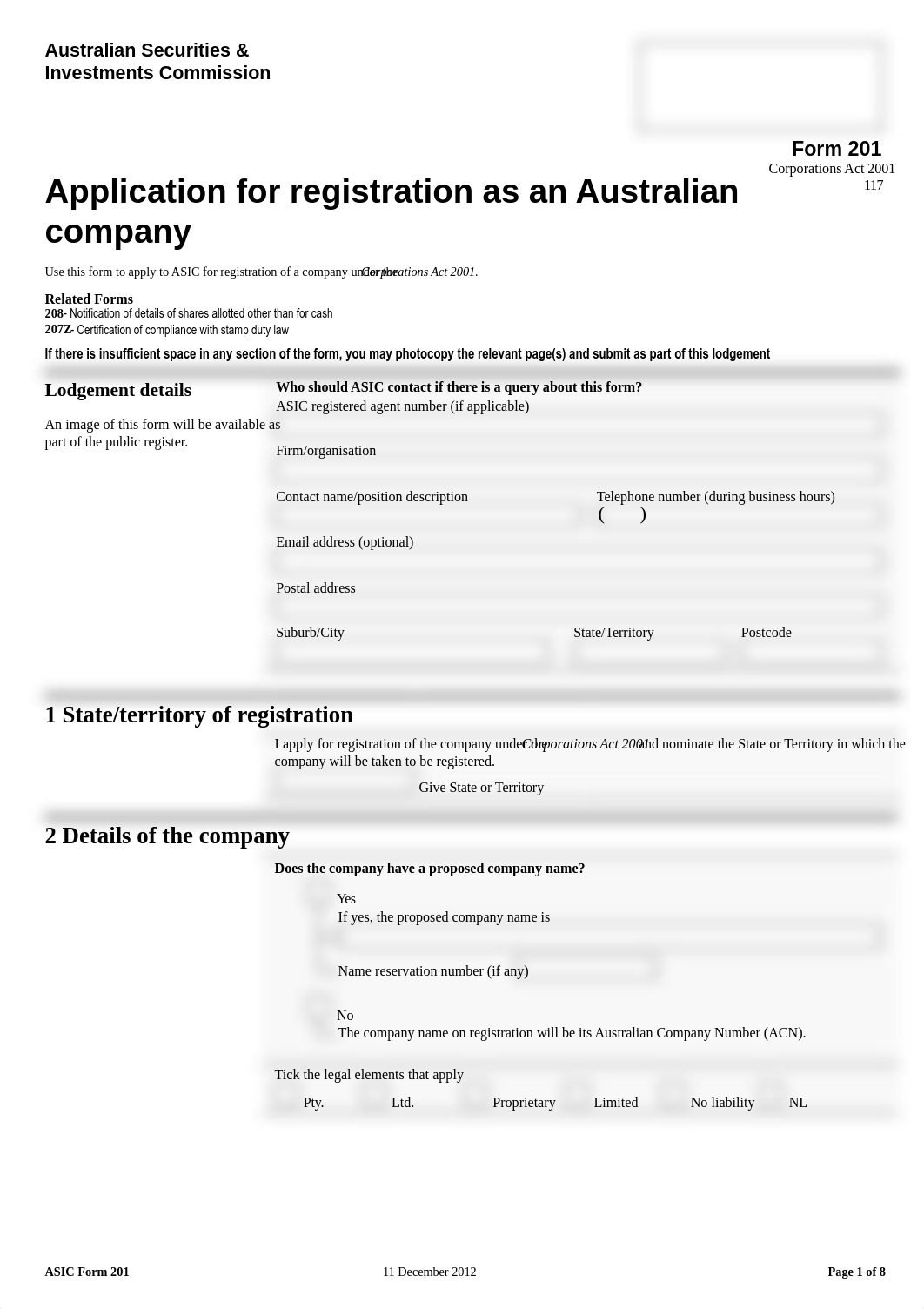 Form201 Application for registration as an AUS company_duid71y9rt1_page1