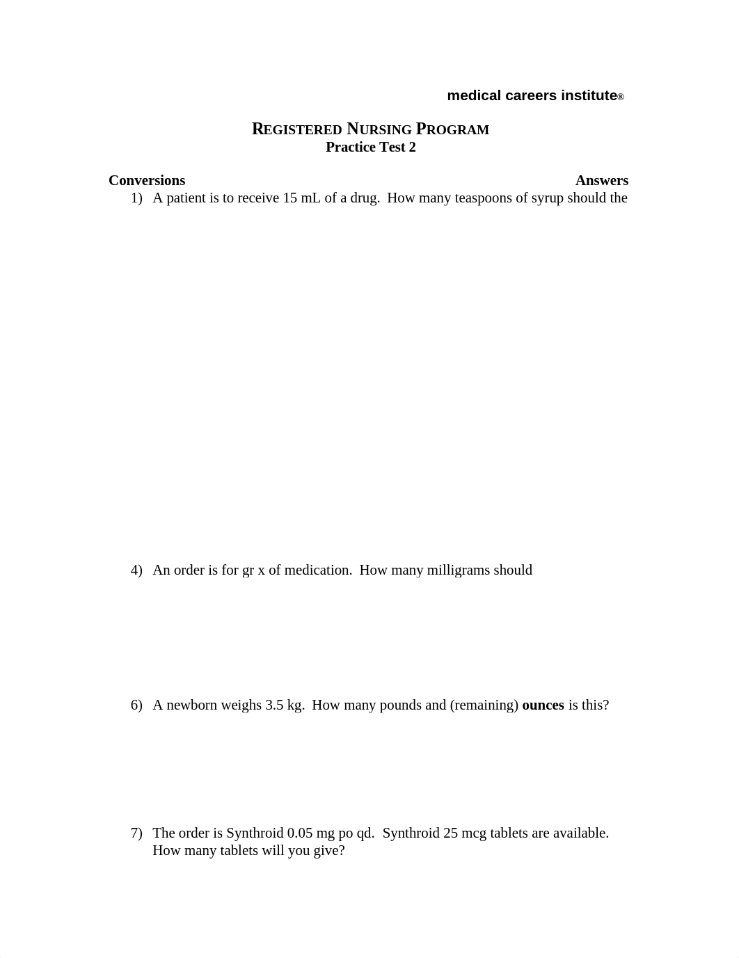 Dosage Calculation Practice test 2 ans key_dujrwmtwuim_page1