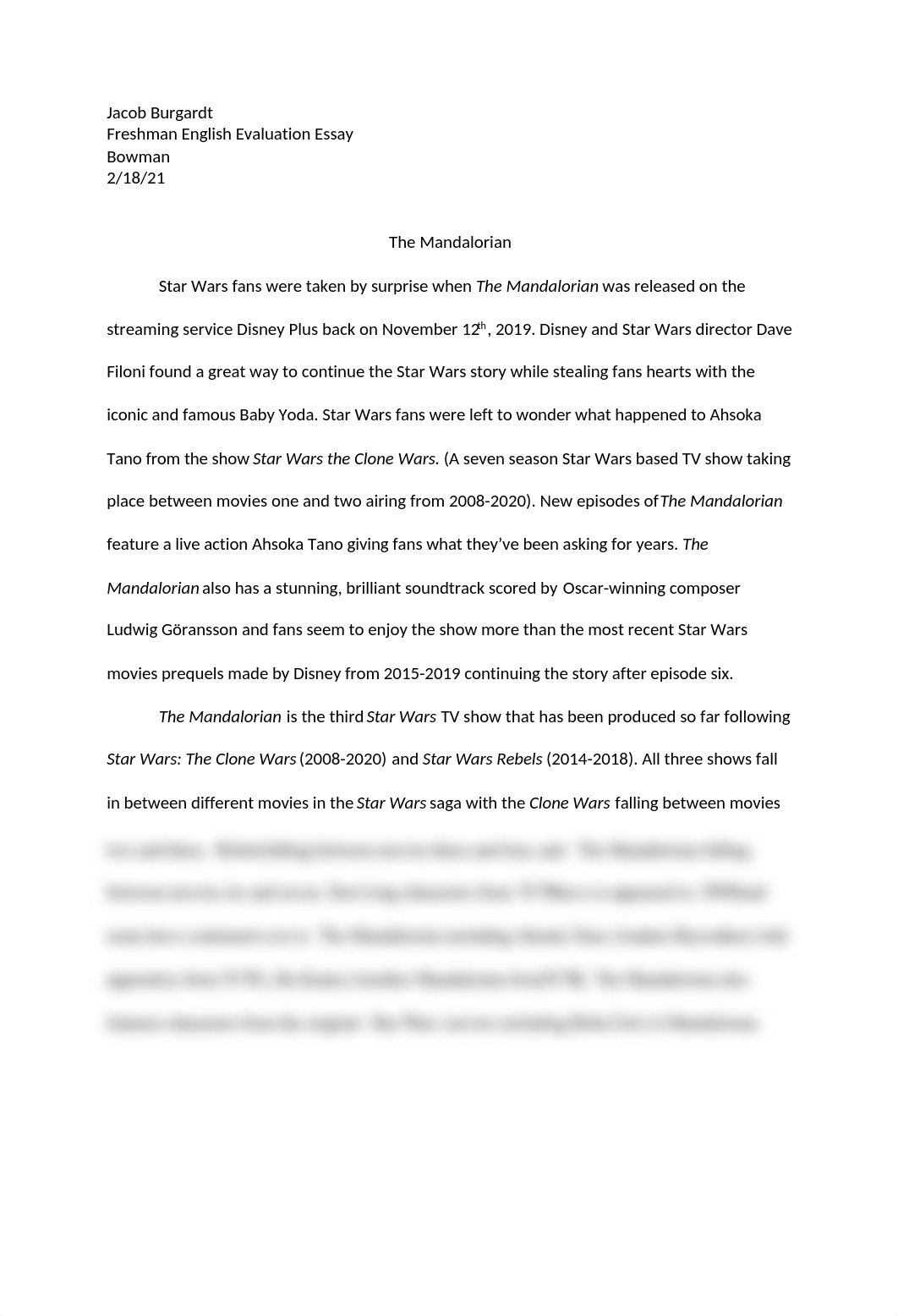 The Mandalorian Evaluation Essay (Rough Draft).docx_duk21ae2x6i_page1