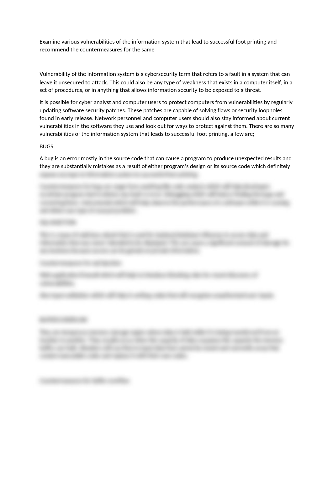 Examine various vulnerabilities of the information system that lead to successful foot printing and_duksz3flmc5_page1