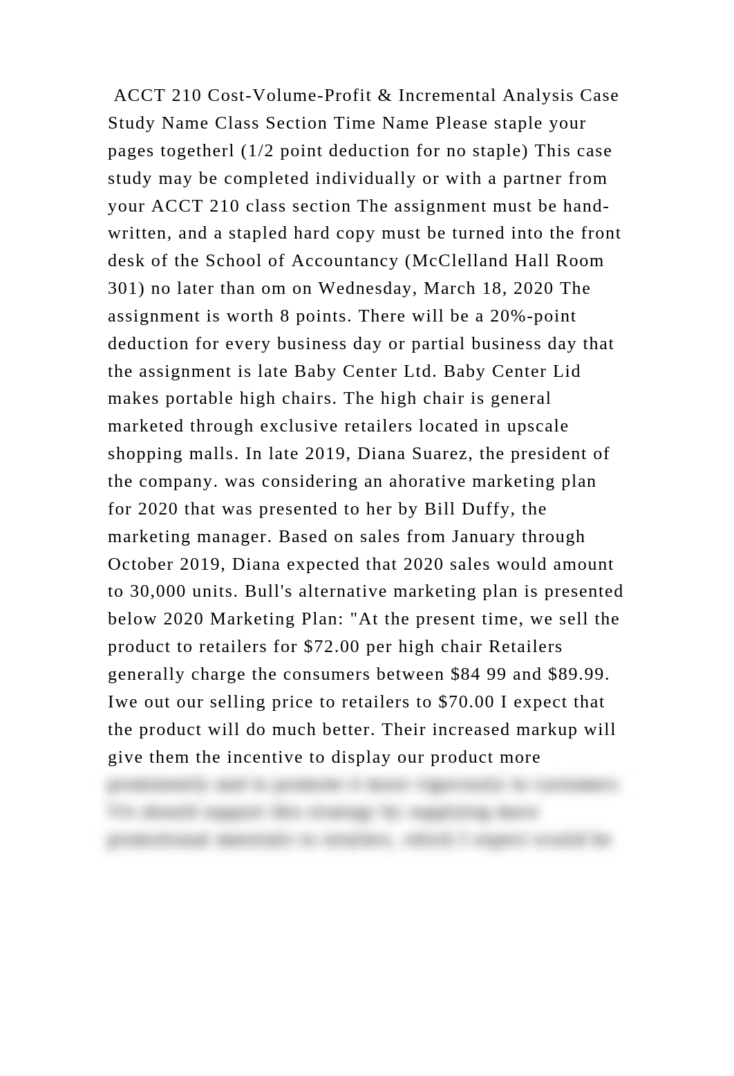 ACCT 210 Cost-Volume-Profit & Incremental Analysis Case Study Name Cl.docx_dukuic4m713_page2