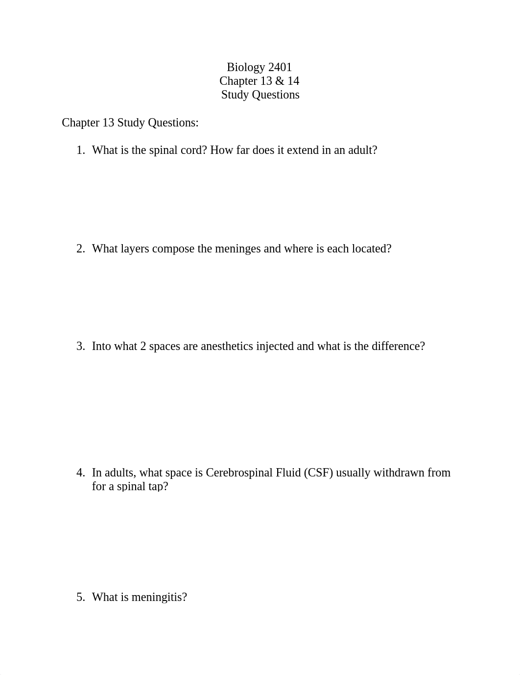 Biology 2401 Chapter 13 & 14 study questions.docx_dul8rnl7gn3_page1