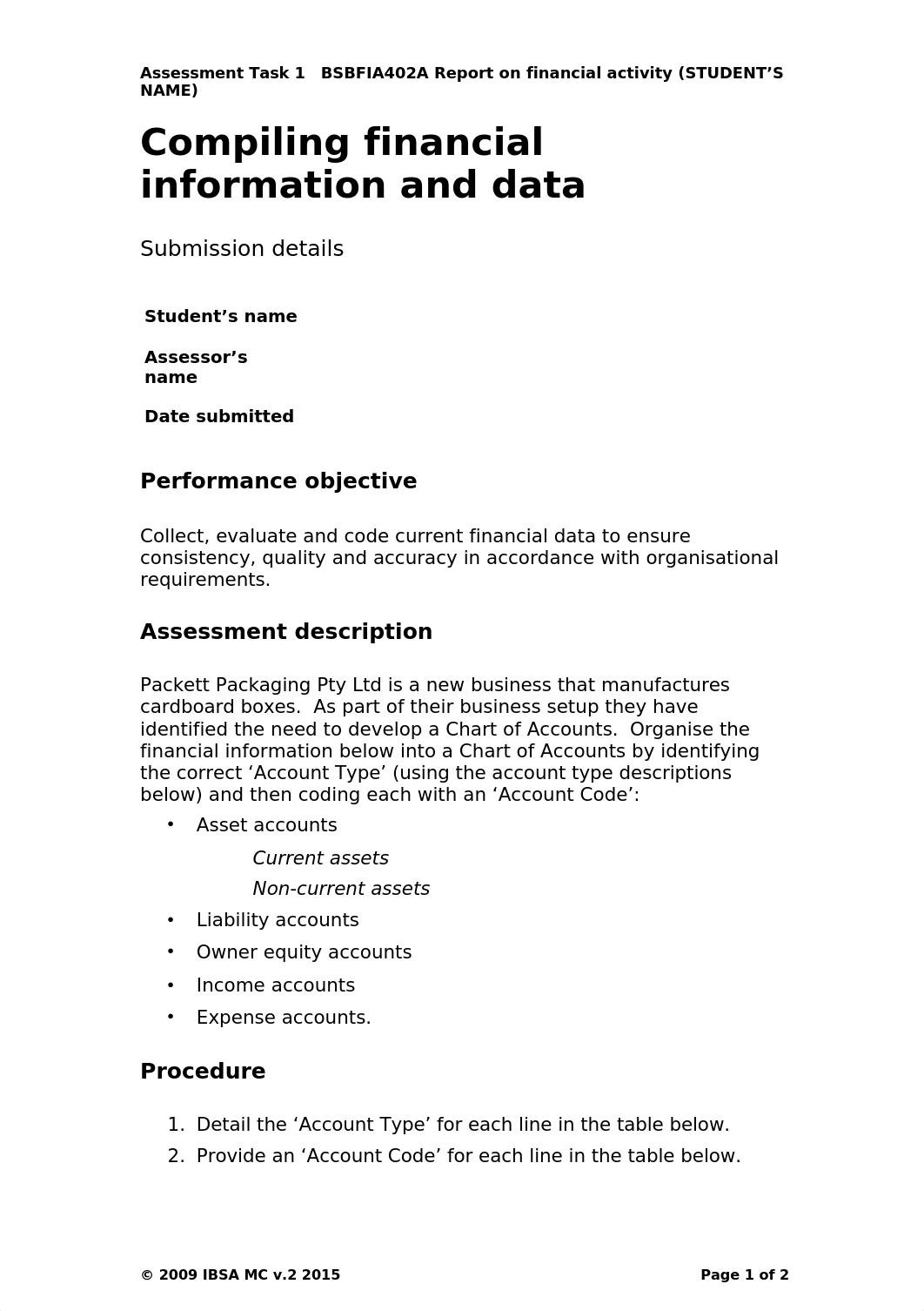 BSBFIA402A - Assessment Task 1 2015_dulels063ny_page1