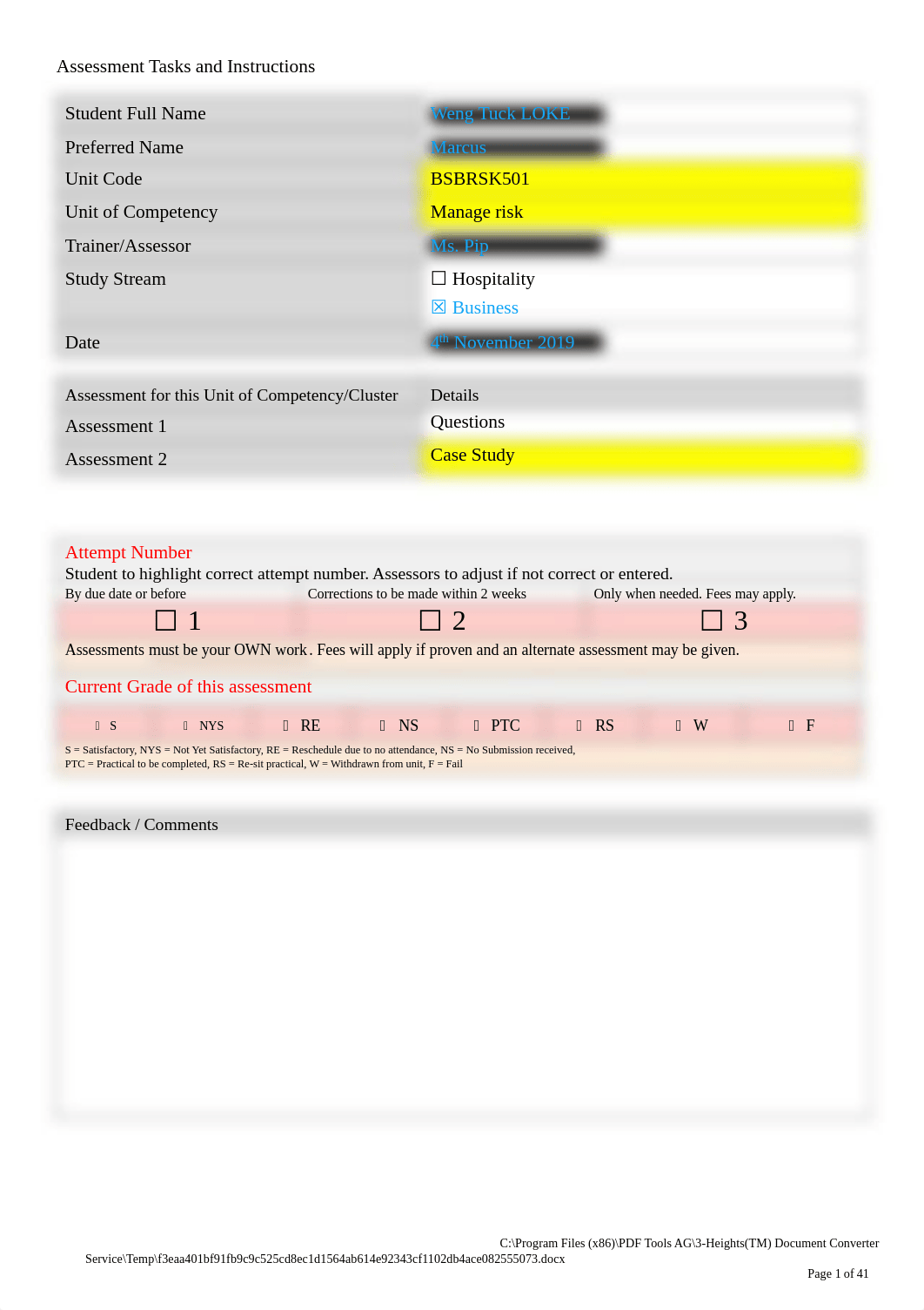 BSBRSK501 Assessment 2 CASE STUDY  v.3.2.pdf_dulyi00a87v_page1