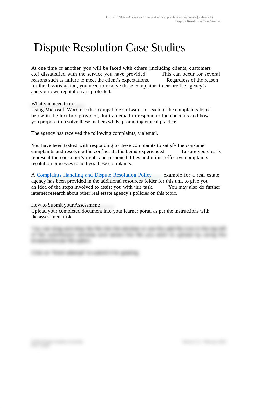 CPPREP4002 - Dispute Resolution Case Studies v1.3 COMPLETED.docx_dum2s458l8j_page2