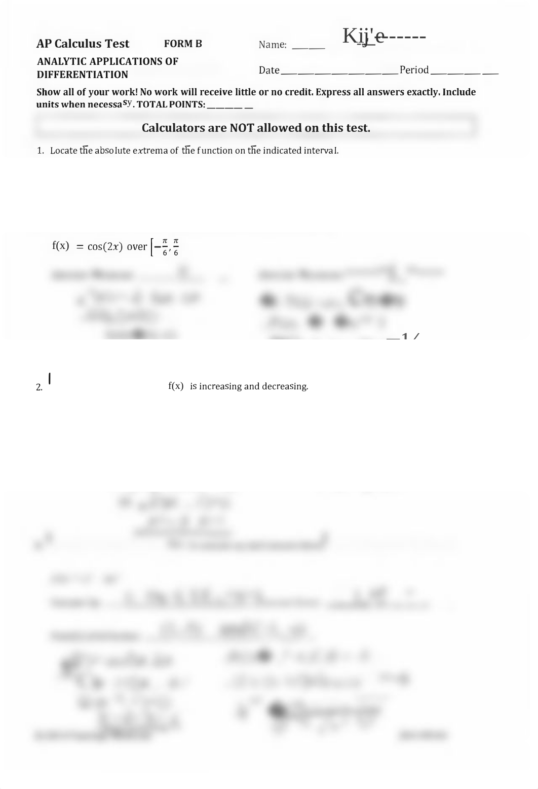 Analytic Applications of Differentiation TEST B Key.pdf_dum343b5yzv_page1