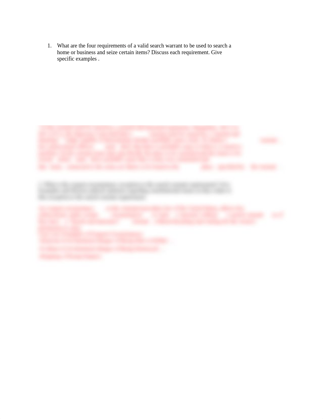 What are the four requirements of a valid search warrant to be used to search a home or business and_dumaap6f460_page1