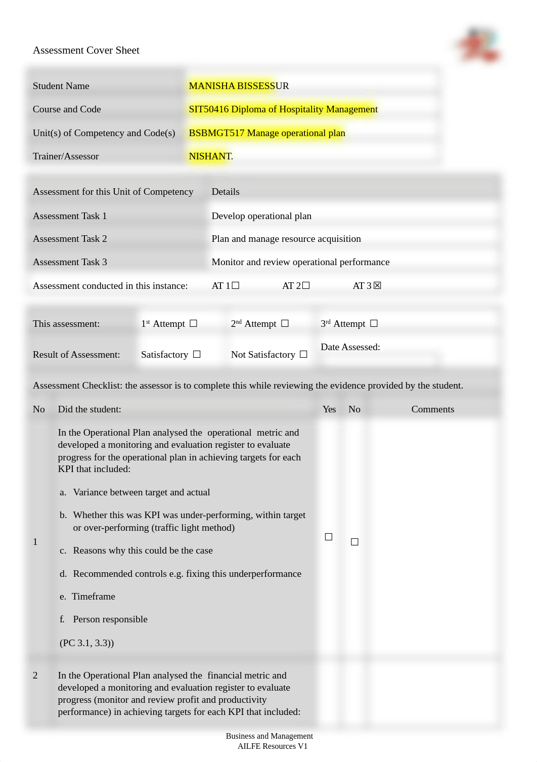 BSBMGT517 Assessment Task 3_Operational Plan Report (Vol 3)_Student Workbook Template.docx_dumfyr35xr1_page1