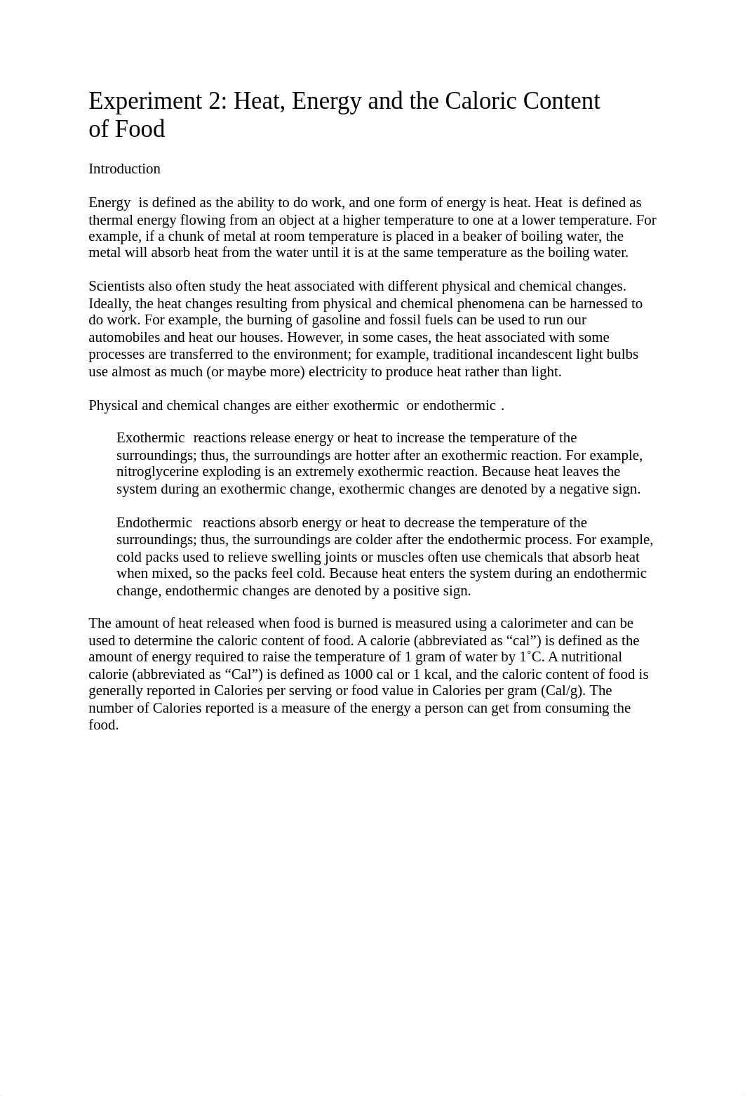 Experiment 2 - Heat, energy and the caloric content of food (2).docx_dun71rqfwih_page1