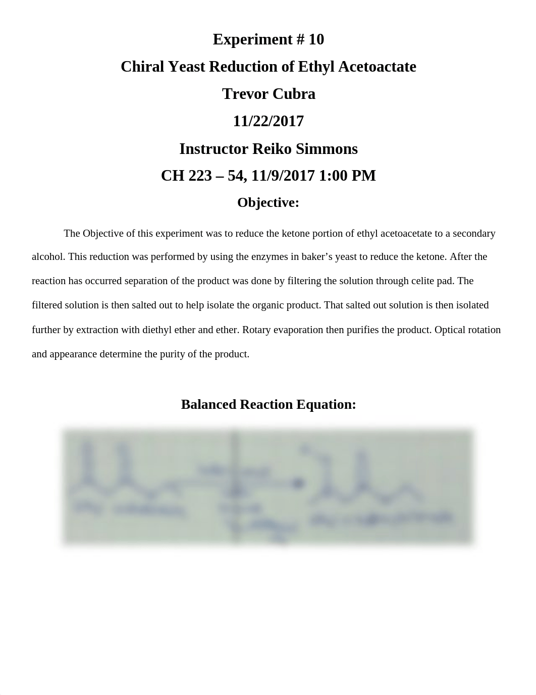 O-Chem Exp. 10 Chiral Yeast Reduction of Ethyl Aceoacetate!!!!.docx_dunia9cm6lj_page1