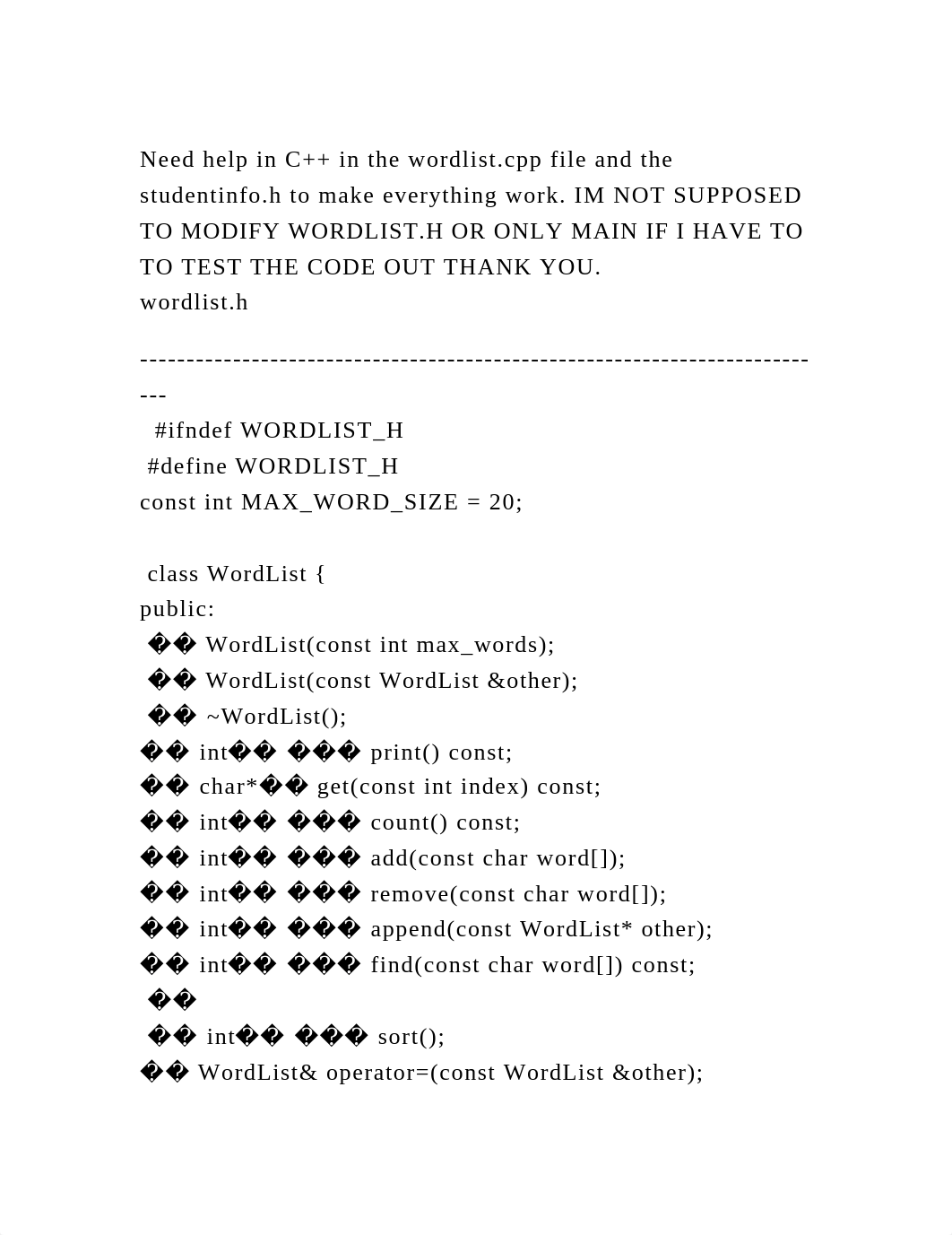 Need help in C++ in the wordlist.cpp file and the studentinfo.h to m.docx_dunwbdwqbbl_page2