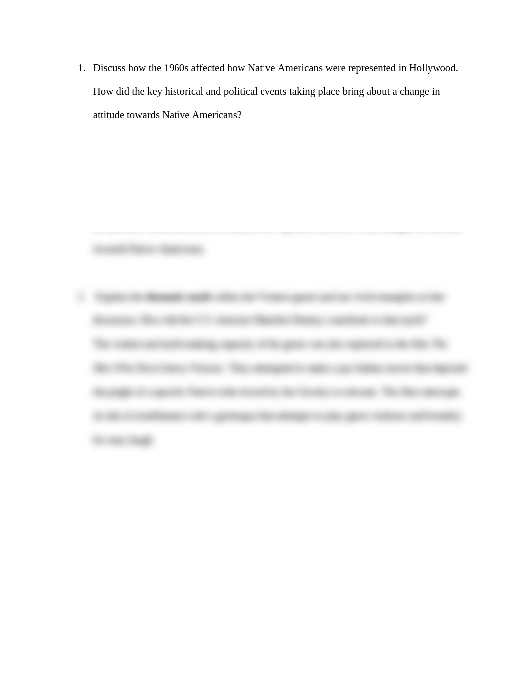 Discuss how the 1960s affected how Native Americans were represented in Hollywood.docx_duo0omoc2nz_page1