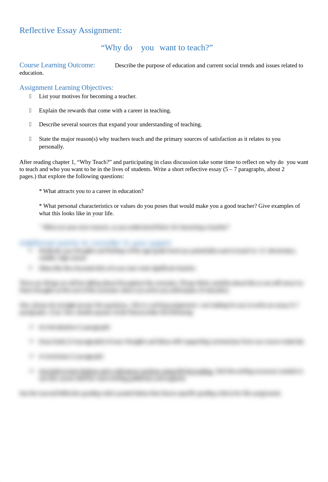 Assignment_Reflective Essay_Why do YOU want to teach_2019.docx_dup2uj8p3fe_page1