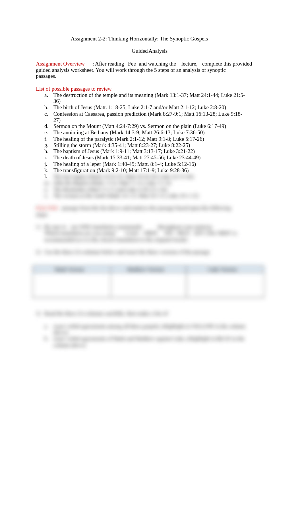 Assignment 2-2 Thinking Horizontally The Synoptic Gospels Loren Woods.docx_dup4udy629s_page1