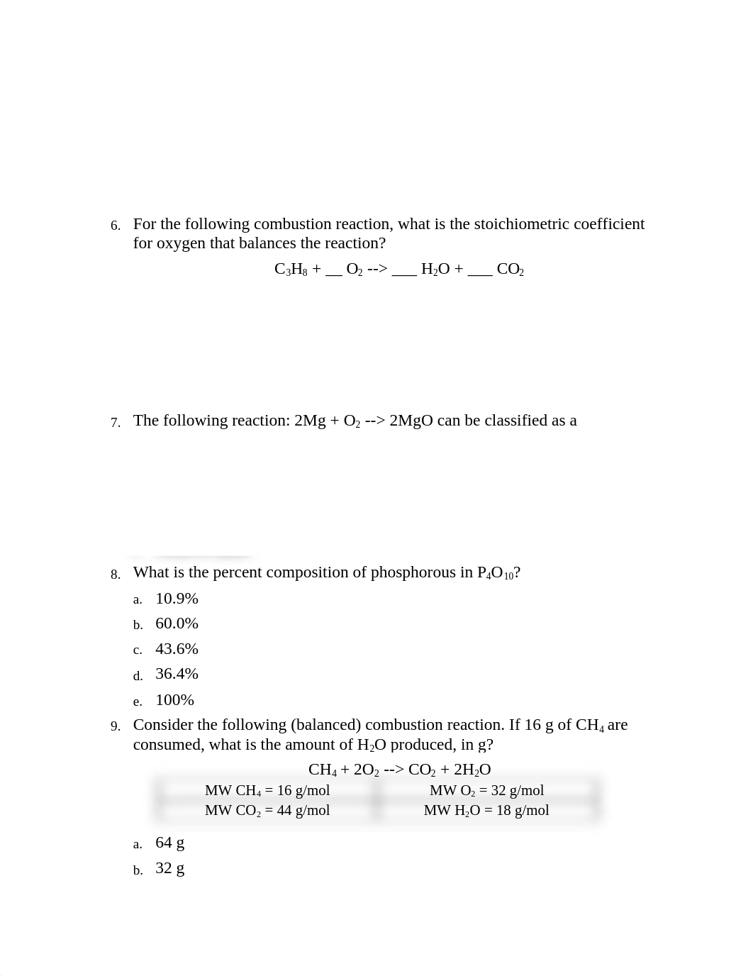 Questions from Previous Chemistry 115 Exams Stoichiometry_dup96fyzmj8_page2