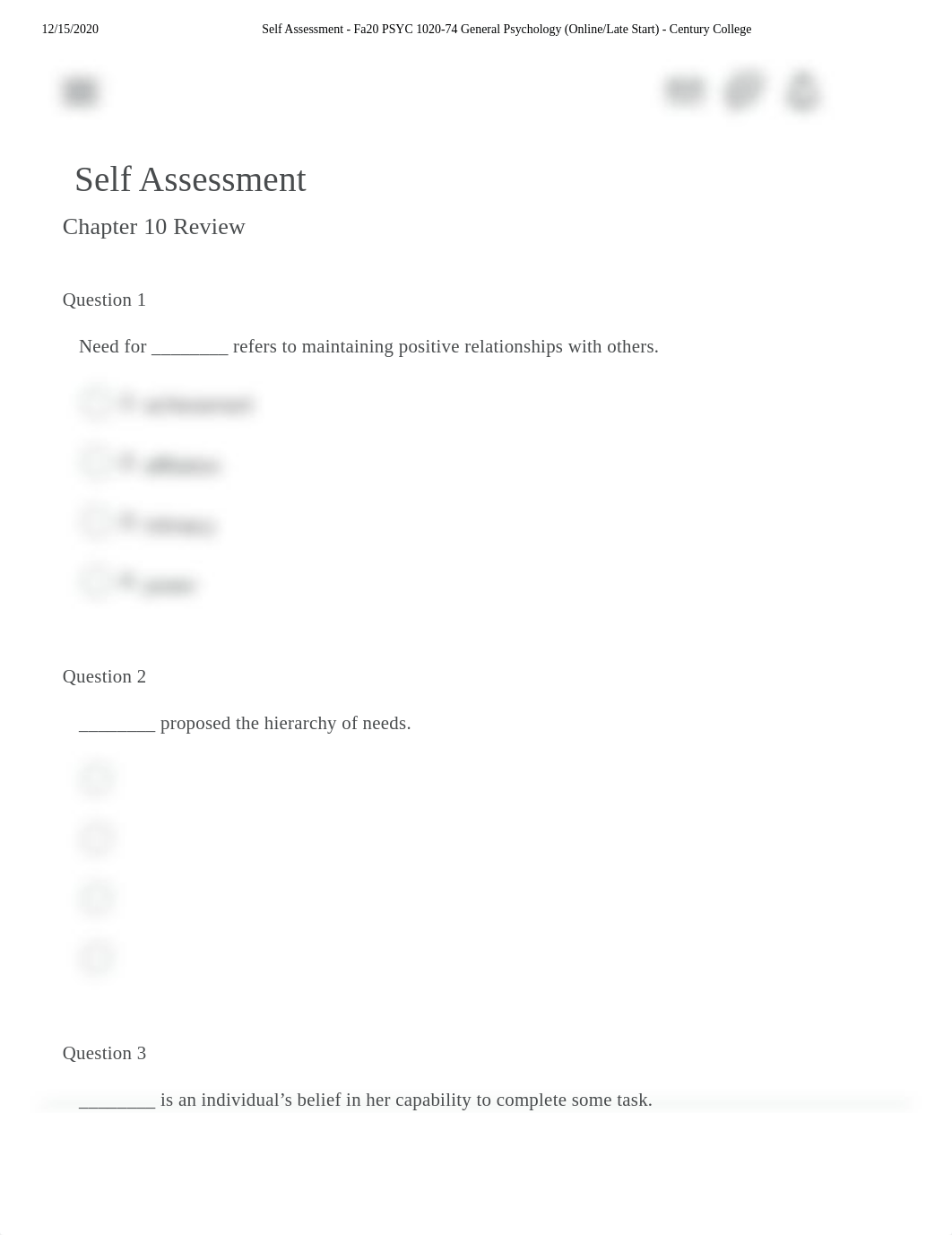 Self Assessment Ch10- Fa20 PSYC 1020-74 General Psychology (Online_Late Start) - Century College.pdf_dupz8o1n3k5_page1