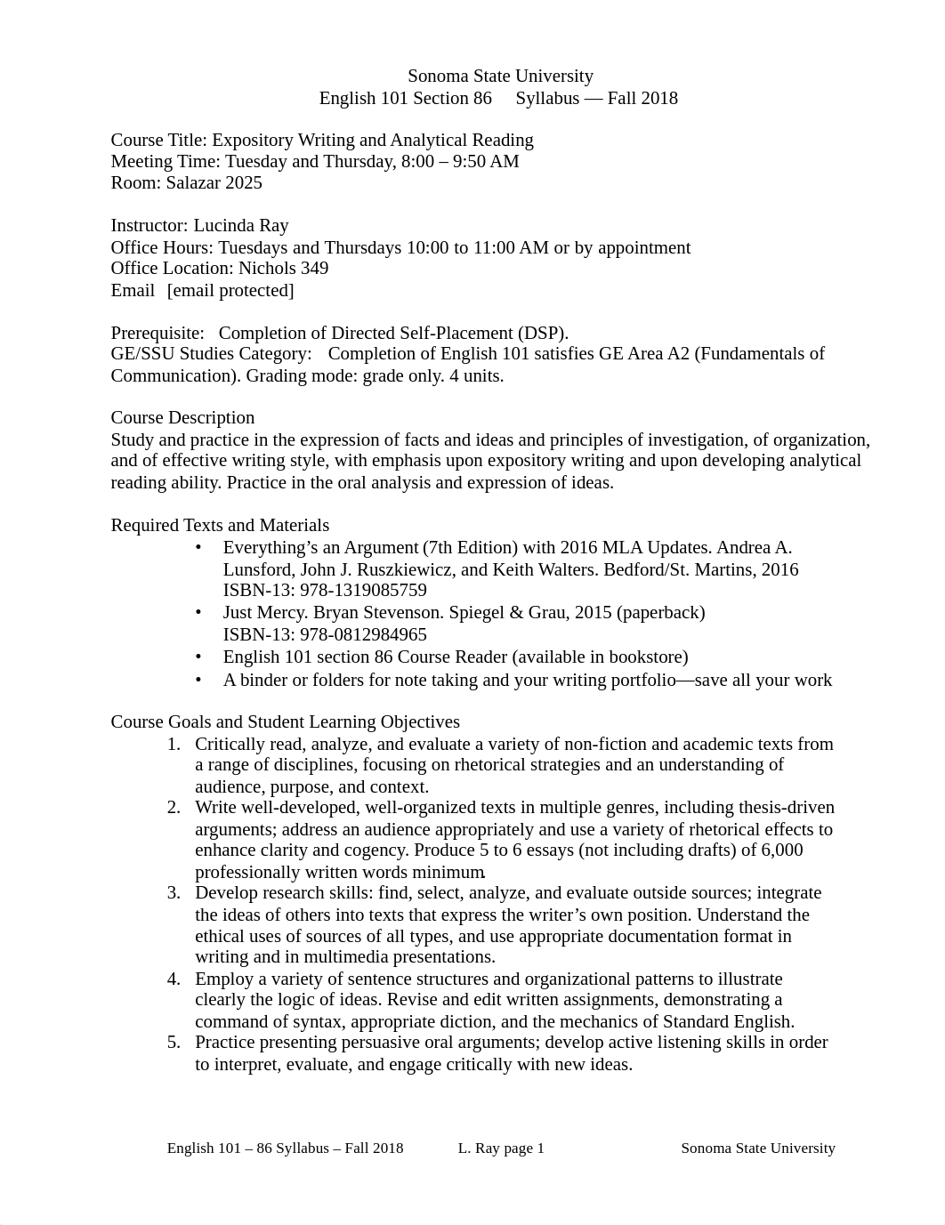 English 101 86 Sonoma State F18 Syllabus.pdf_duq09jnbr5v_page1