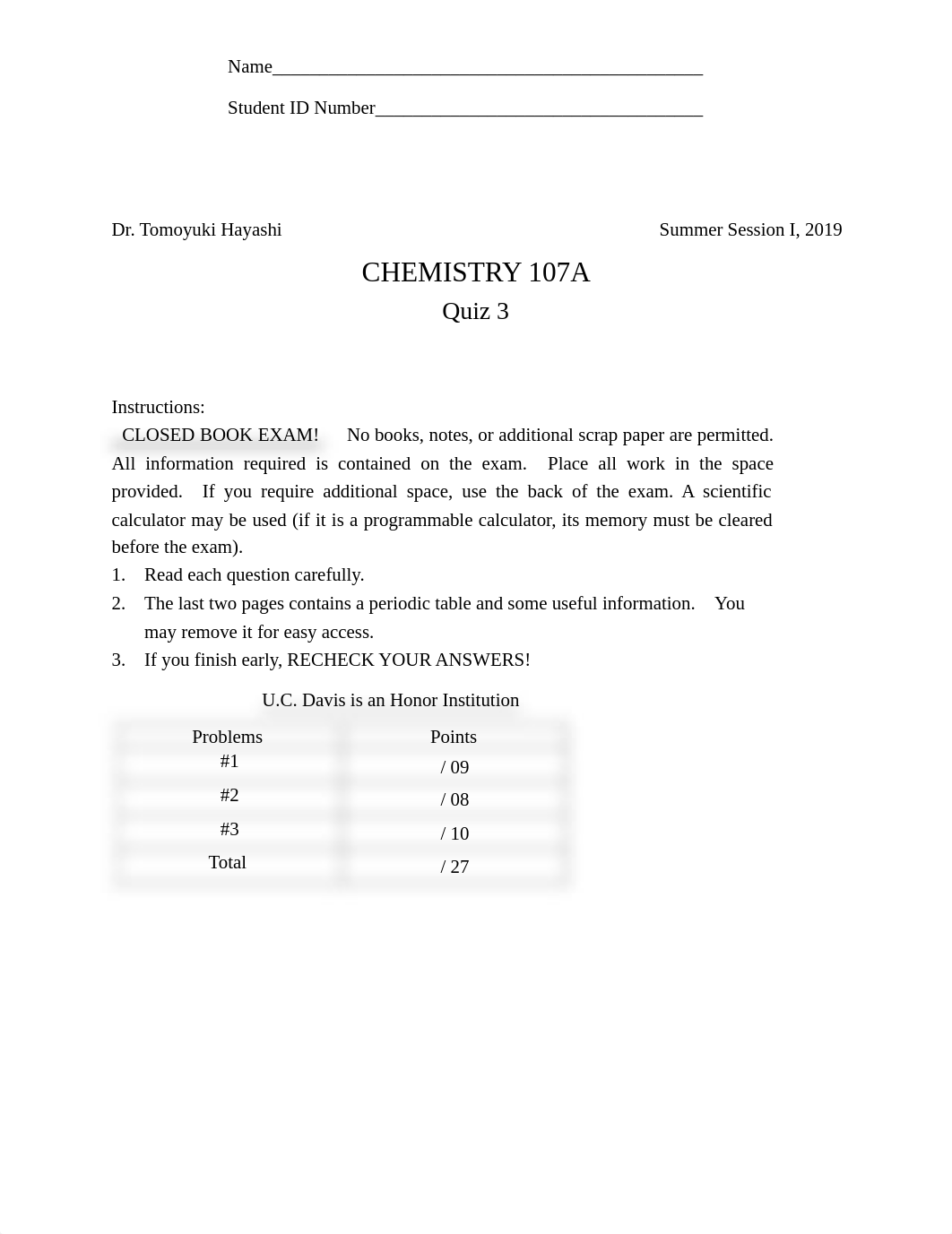 Quiz3 - Chem107A - Hayashi - SSI19 - KEY.pdf_duq92znbp6b_page1