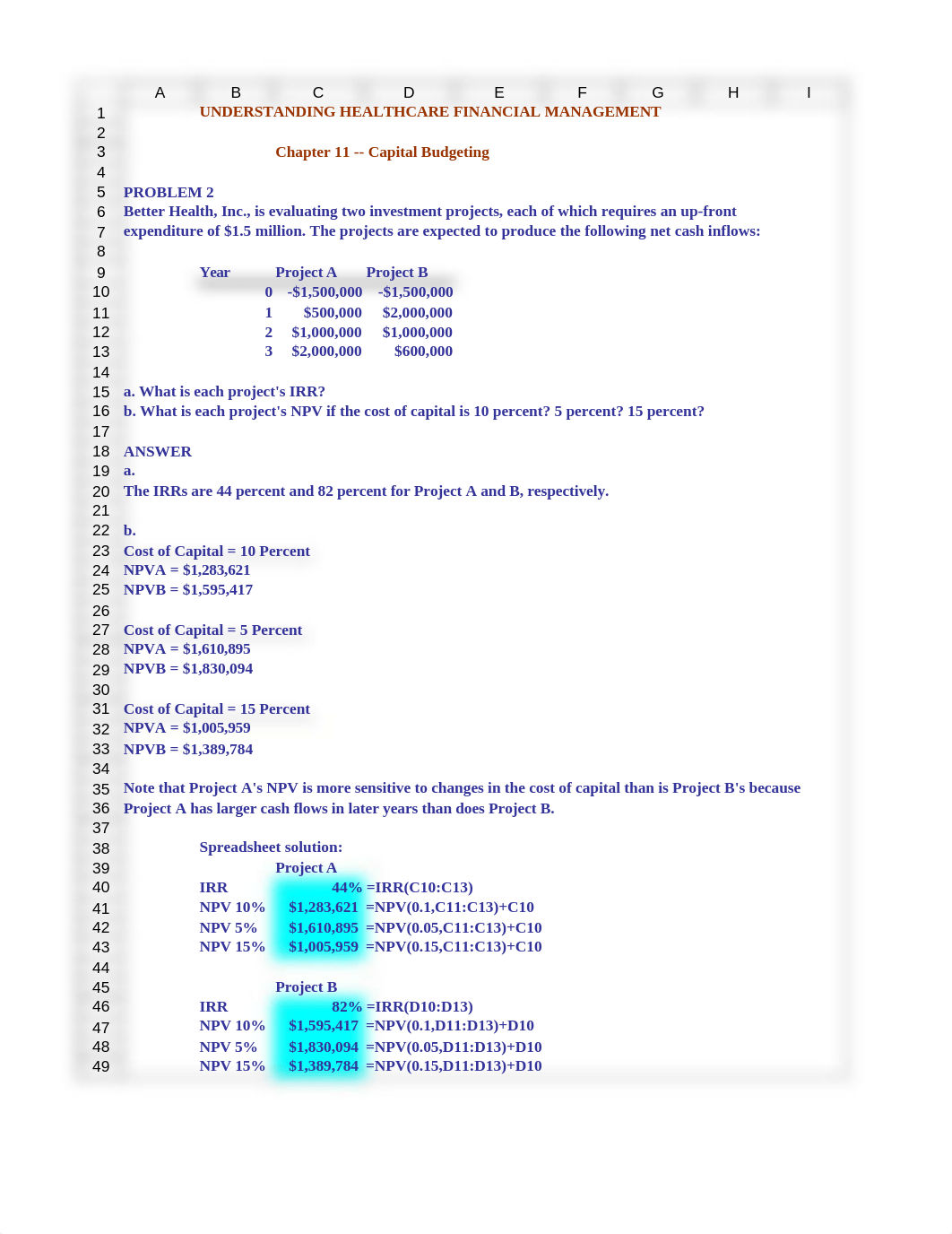 Chapter 11 Problems - Instructor UHFM 7th Edition.xlsx_duqnvyfnh6h_page2