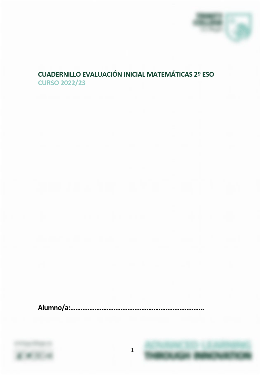 Cuadernillo evaluación inicial Matemáticas 2º ESO curso 2022 -23 Trinity College Madrid.pdf_dur9cftbxie_page1