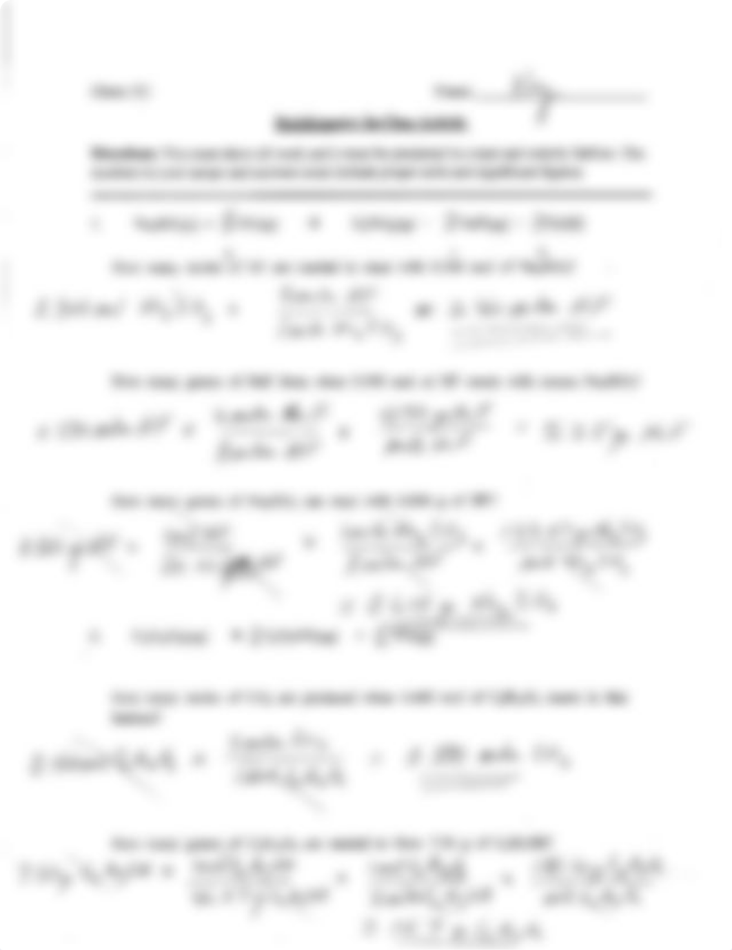 Stoichiometry In Class Activity Key.pdf_durm6du31tw_page1