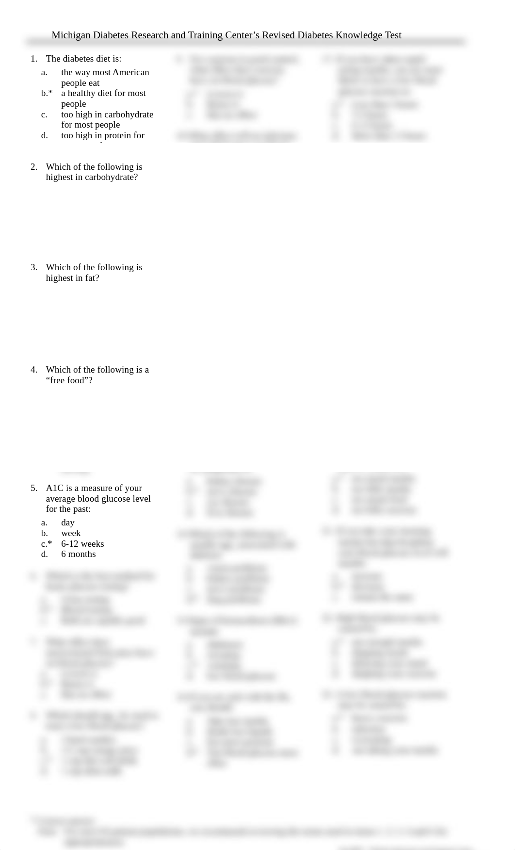 Michigan diabetes test with answers .doc_durq7xwajem_page1