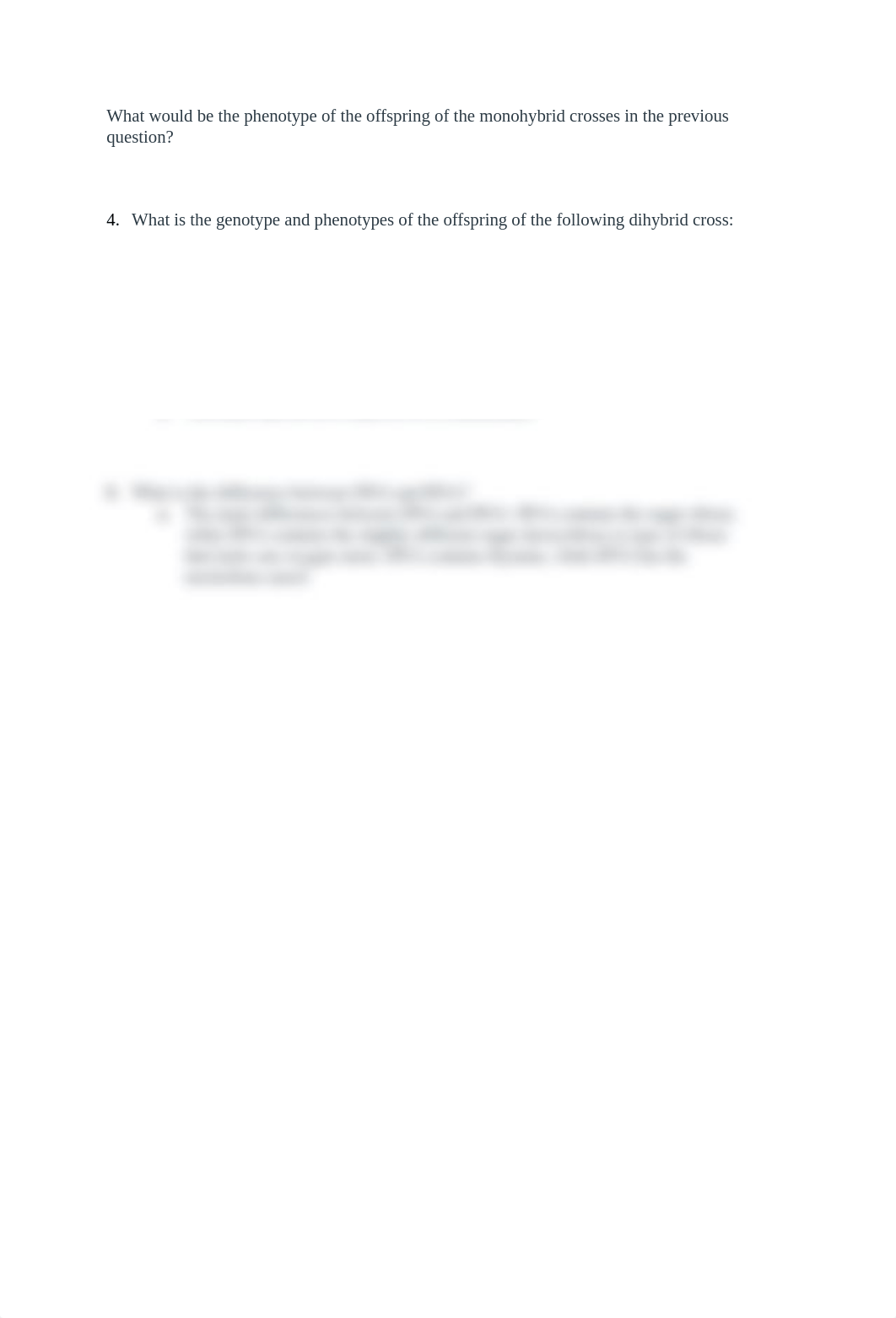 Complete the following monohybrid crosses and list the genotype of the offspring.docx_dus0vxkl53d_page2