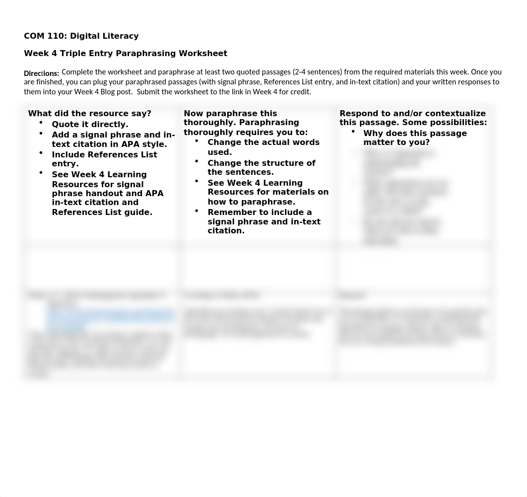 LSA W4 Triple Entry Paraphrasing Worksheet 04272023 (4) (4).docx_dus90zinyhd_page1