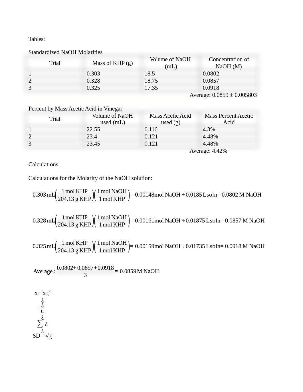 Determination of the Mass Percent of Acetic Acid in Vinegar Lab Report.docx_dusj5hl6ai1_page2