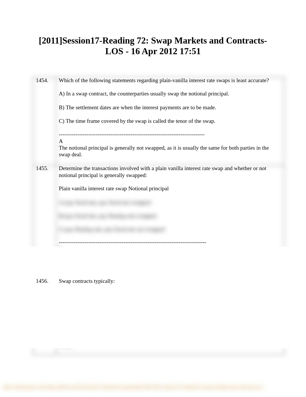 Derivative_CFA_level 1 - 2011 - Session17-Reading 72 - Swap Markets and Contracts_dusnz3tdvev_page1