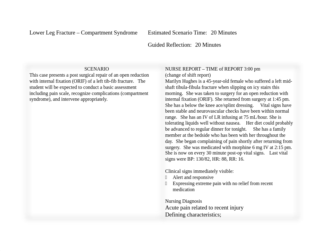 Lower Leg Fracture Compartment Syndrome.docx_dusz6xyj3ps_page1