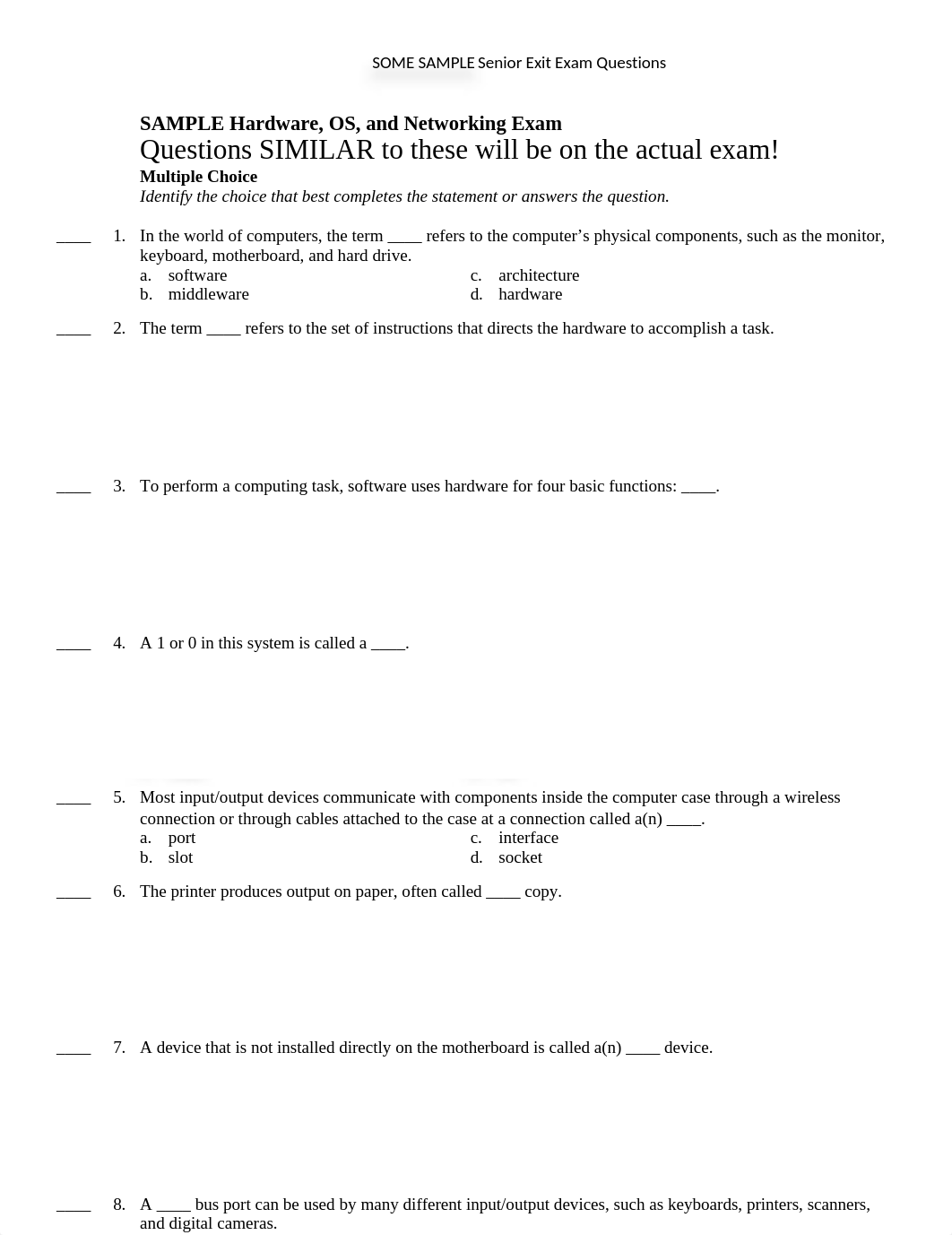 Sample Hardware, OS, and Networking Exam_dutd1pevowr_page1