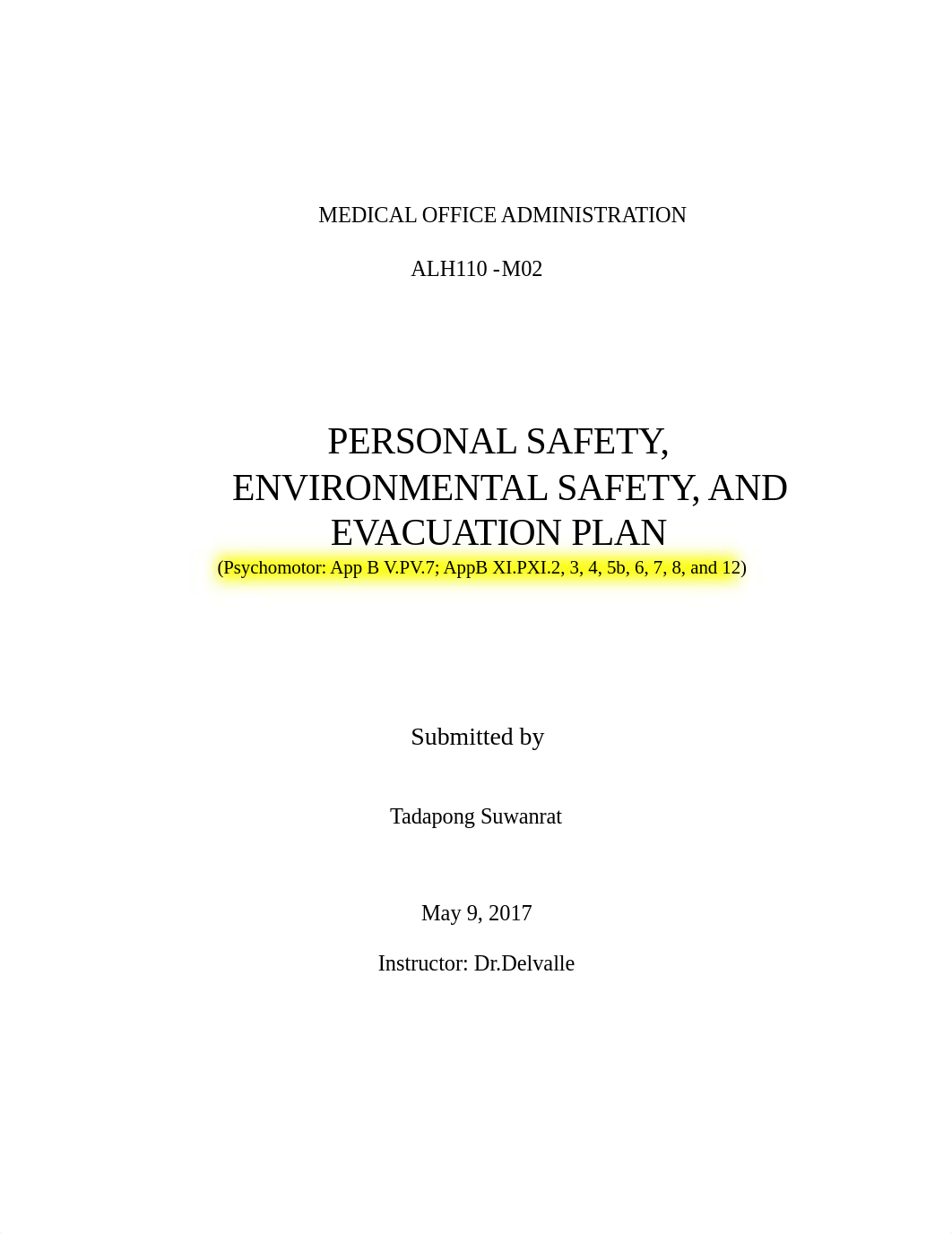 MANHATTAN campus - TEMPLATE for Personal Safety Environmental Safety and Evacuation Plan.docx_dute3hqrruh_page1