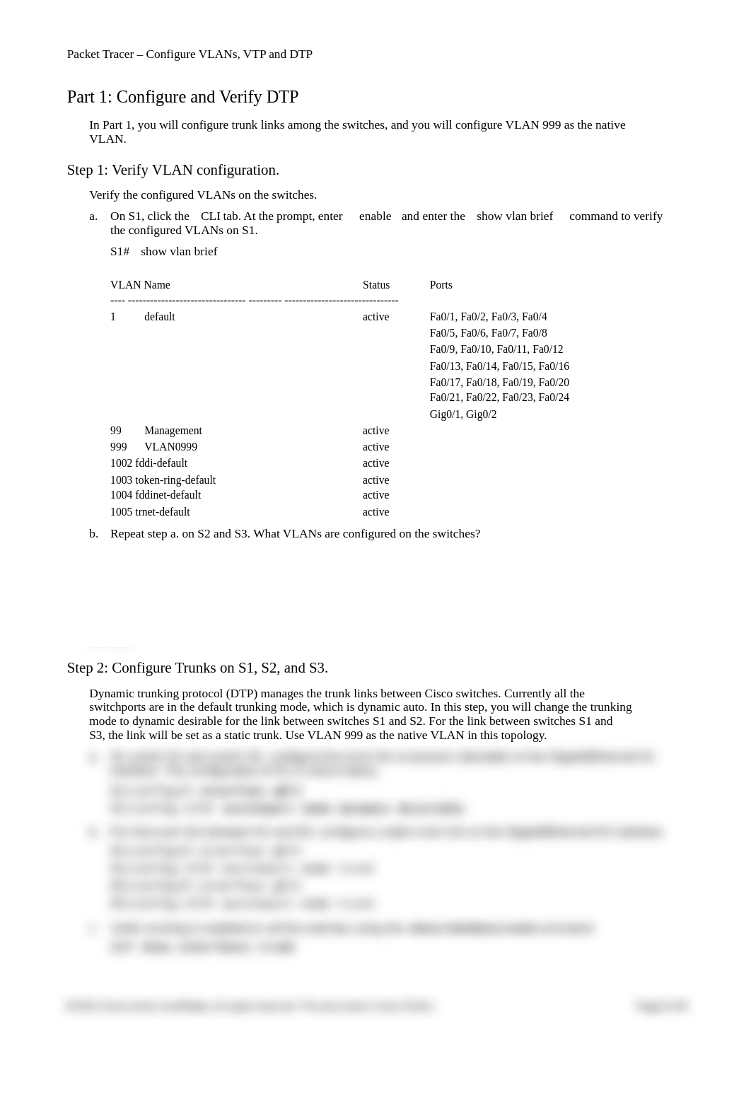 2.1.4.4 Packet Tracer - Configure VLANs, VTP, and DTP.docx_duteisamoo4_page2